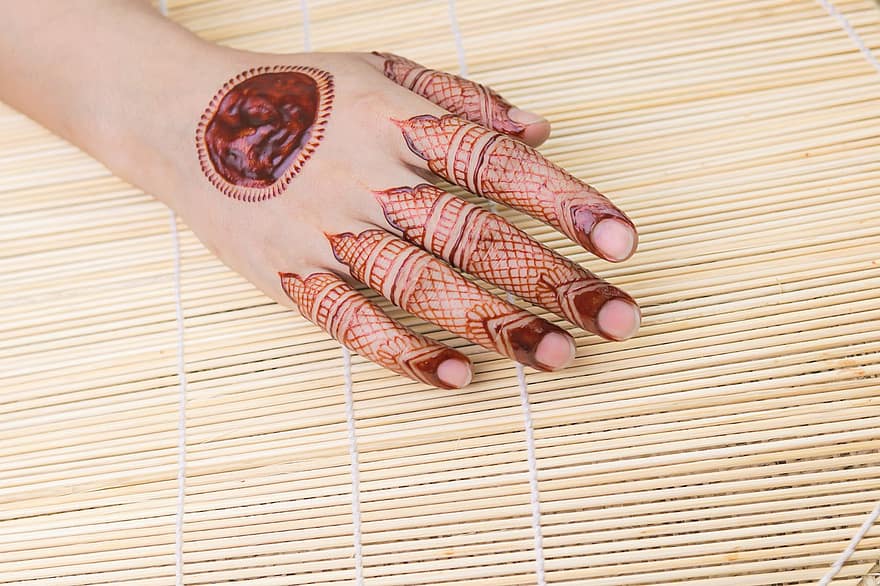 mehndi, henna, hand, konst, kroppskonst, kroppsfärg, henna tatuering, tatuering, indisk, indisk brud, indisk kultur