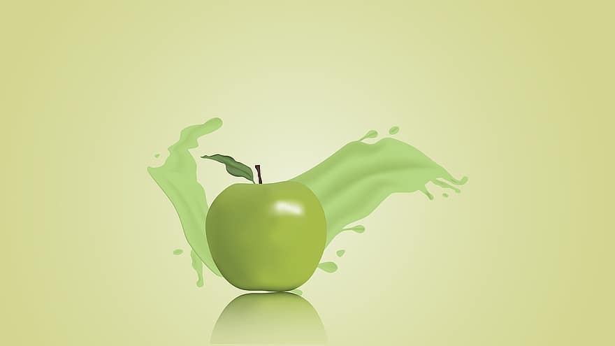 яблуко, фрукти, сплеск, зелений