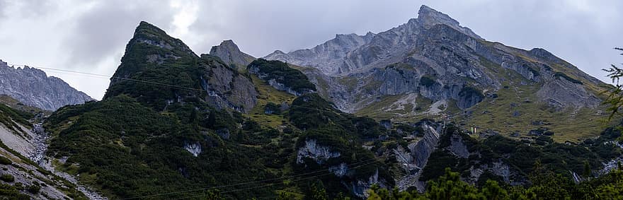 gunung, muttekopf, pegunungan Alpen, puncak, pemandangan, Austria, tyrol, berbatu, alam
