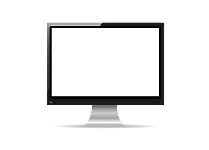 Monitor, Isolated, Display, White, Internet, Technology, Computational, Flat, Illustration, Icon, Object