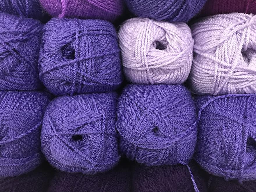 lana, tejer, arte, púrpura, tejido de punto, pasatiempo, de cerca, aficiones, textil, hilo, multi color