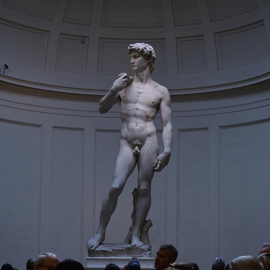 フィレンツェ、ダビド、イタリア、像、ミケランジェロ、彫刻