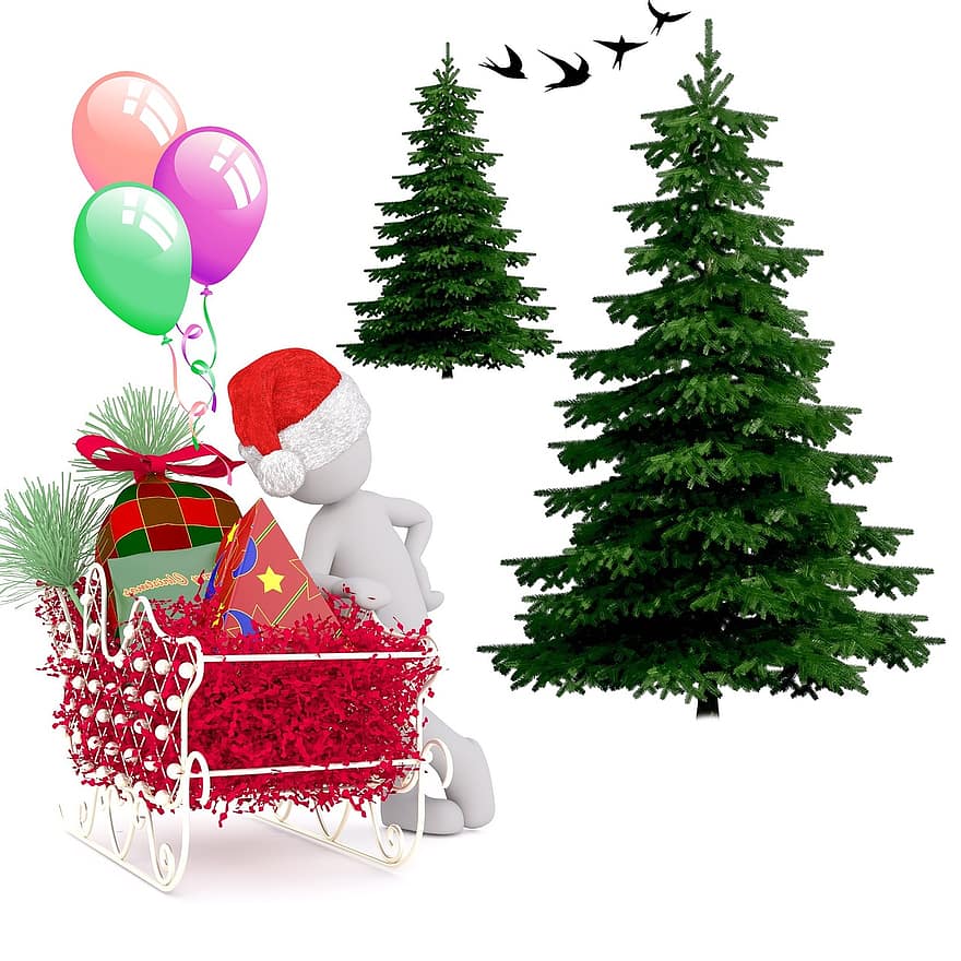 abeto, Navidad, festival, Feliz Navidad, decoraciones