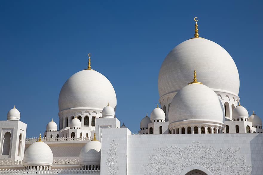 sheikh zayed grote moskee, moskee, Arabische architectuur, religie, abu dhabi, minaret, architectuur, Bekende plek, culturen, geestelijkheid, buitenkant van het gebouw