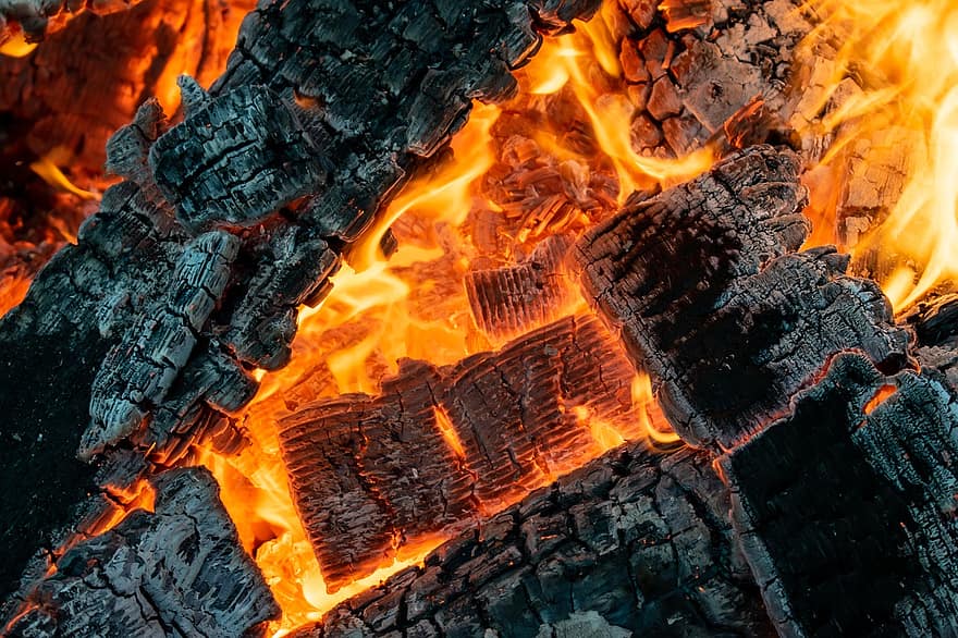 نار ، خشب ، حرق ، الحرارة ، الدفء