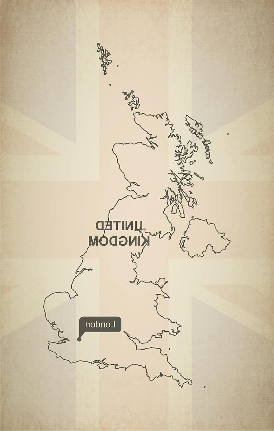 esboço, mapa, Reino Unido, geografia, país, mapas, Europa, preciso, bandeira