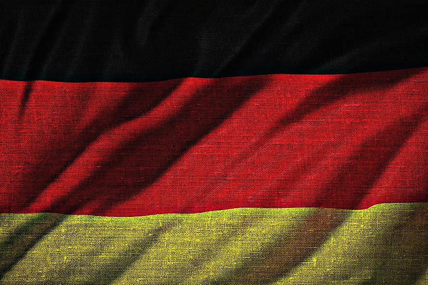 Flag Germany, Flag, Europe, German, Flutter, Germany, Black, Red, Gold, Tissue, Fabric