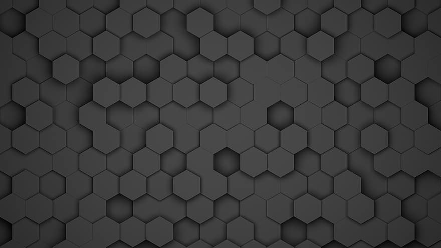 Background, Wallpaper, Technology, Hexagonal, Abstract, Rendering, 3d Rendering, Landscape, Grayscale, Black And White, Gray Background