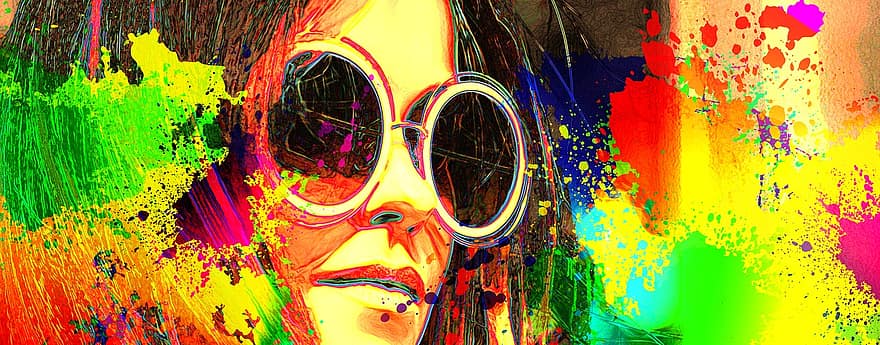 Person, Woman, Sunglasses, Poster, Abstract, Face, Glasses, Advertising