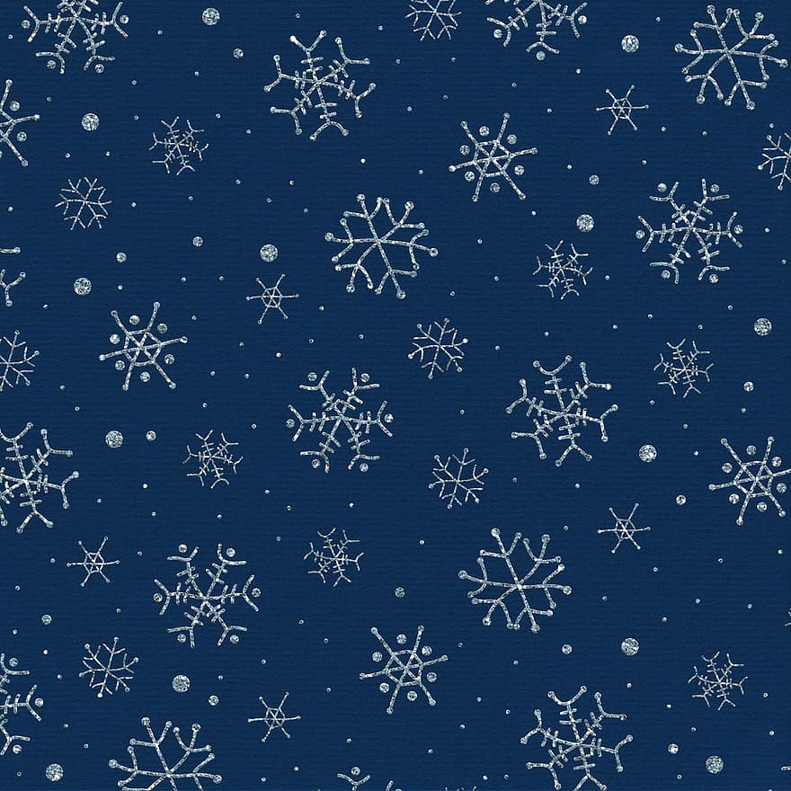 Blue Snowflake, Digital Paper, Glitter, Night, Blue, Xmas, Advent, Winter, Christmas, Cold, Holidays
