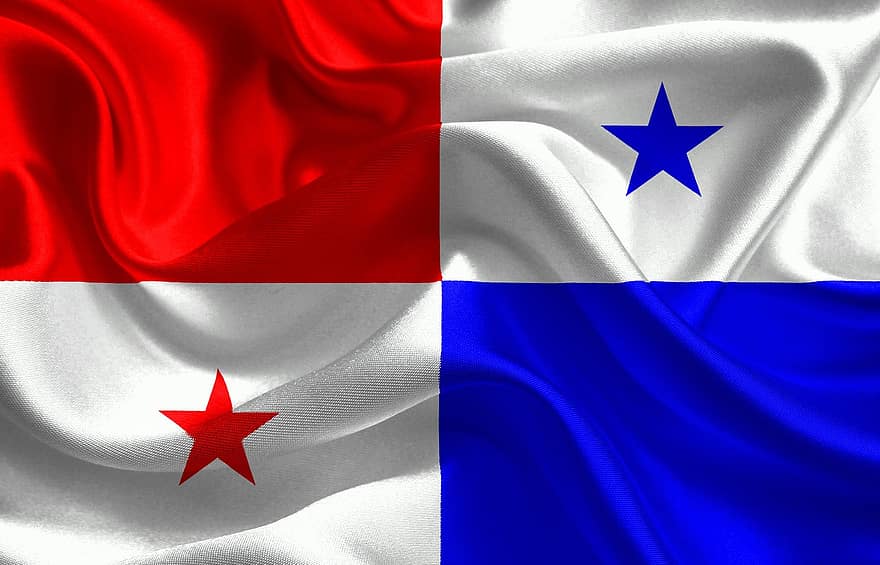 Panama, Flag, Nation, Country, National, Blue, Red, Star, Square, Color, Background Image