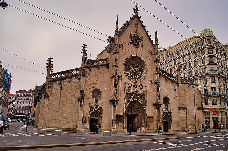 Базиликата Свети Бонавентура, църква, Лион, Франция, базилика, католическа църква, фасада, сграда, исторически, религия