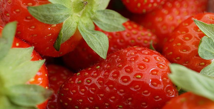 स्ट्रॉबेरीज, लाल, फल, मिठाई, खाना, परिपक्व, स्वादिष्ट, ताज़ा, खा, स्वस्थ, रसीला