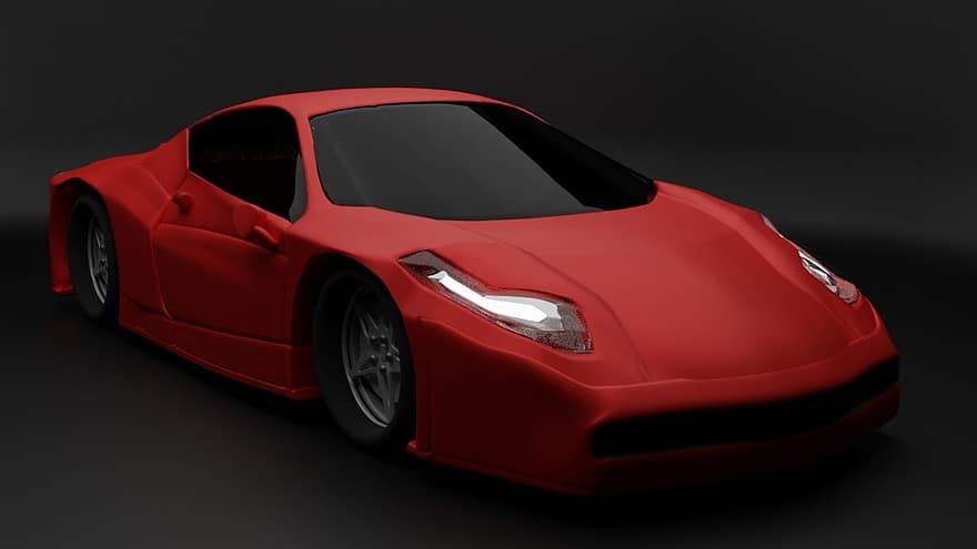 Ferrari, 458, auto, 3d, malli-, animaatio, Tehosekoitin, tehdä, mallintaminen, peli, trendi