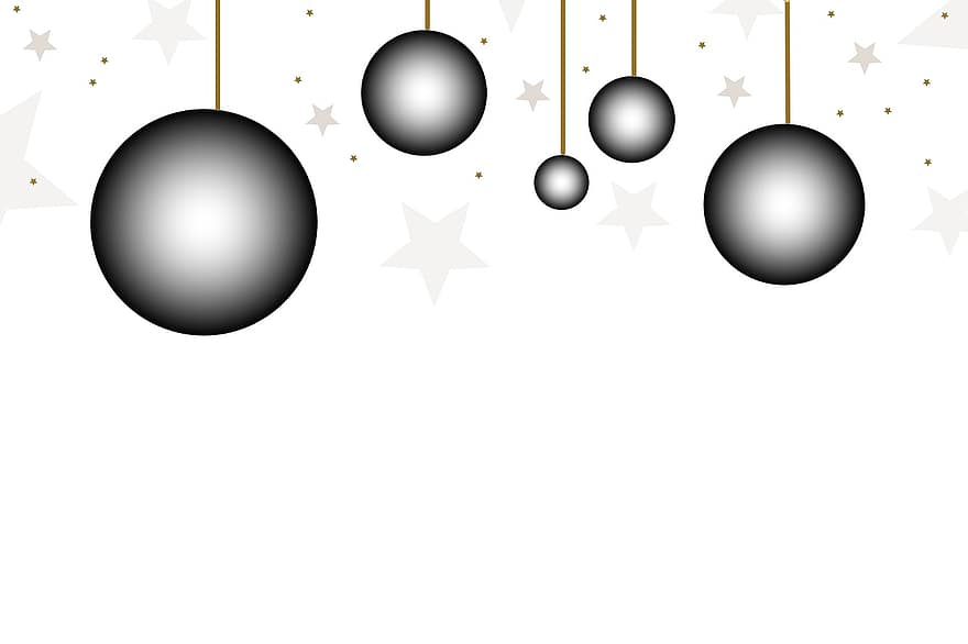 Noël, noir, blanc, étoile, ballon, conception, décoration, Contexte, des balles, boules de noel, motif