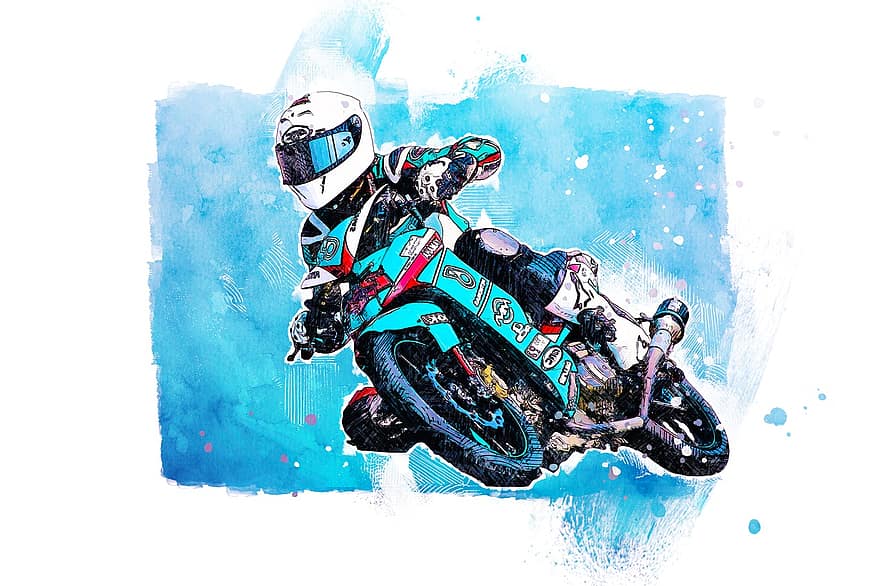 Action, Bike, Biker, Circuit, Colorful, Colourful, Competition, Drive, Driver, Fast, Machine