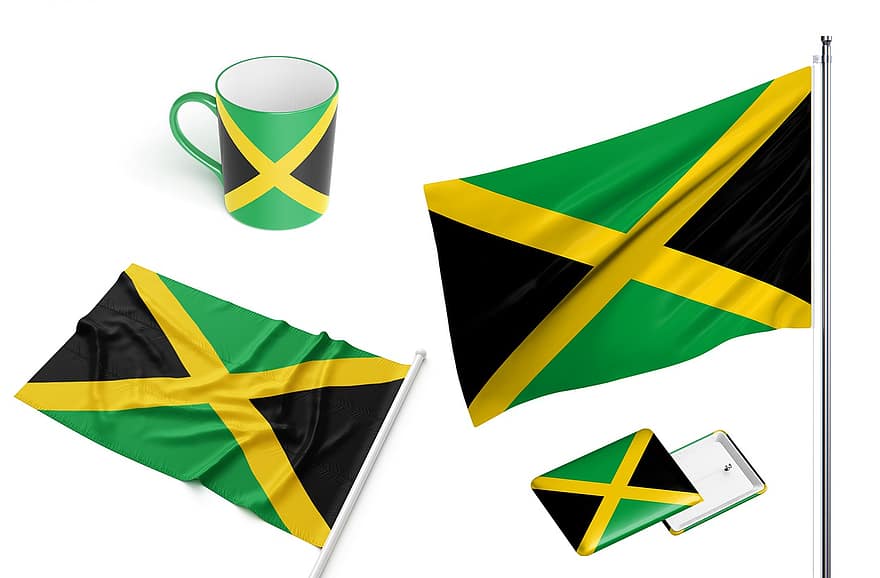 Jamaika, jamaikan lippu, lippu, kansallislippu
