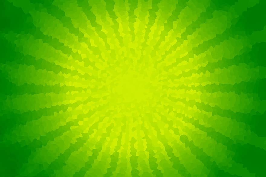 radial, verde, cristales, cristalizar, fondo