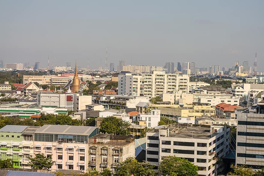 Taizeme, Āzija, Bangkoka, ēkām, pilsēta