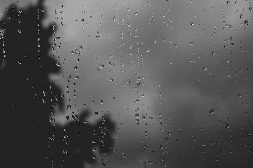lietus pilieni, stikla logu, stikla virsma, raksturs