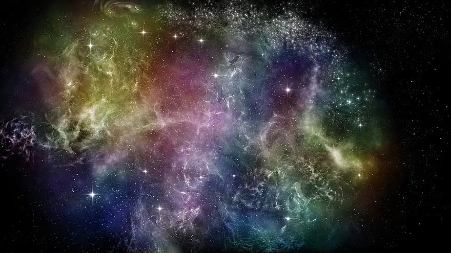 Космическа мъглявина, звезди, галактика, пространство, нощно небе, космос, вселена, изкуство