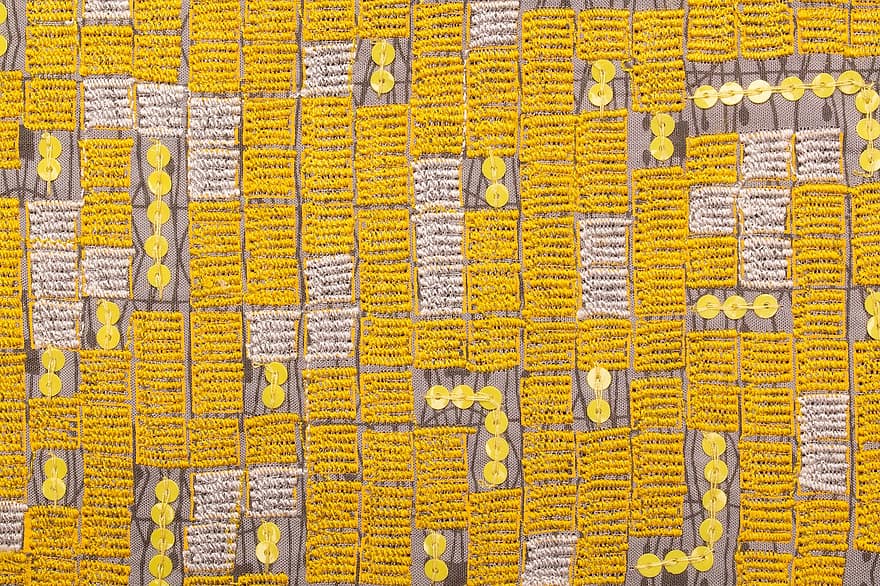 tela, fondo amarillo, Tela bordada, bordado, patrón floral, Papel Pintado Tela, fondo de tela, fondo, paño, textura, amarillo