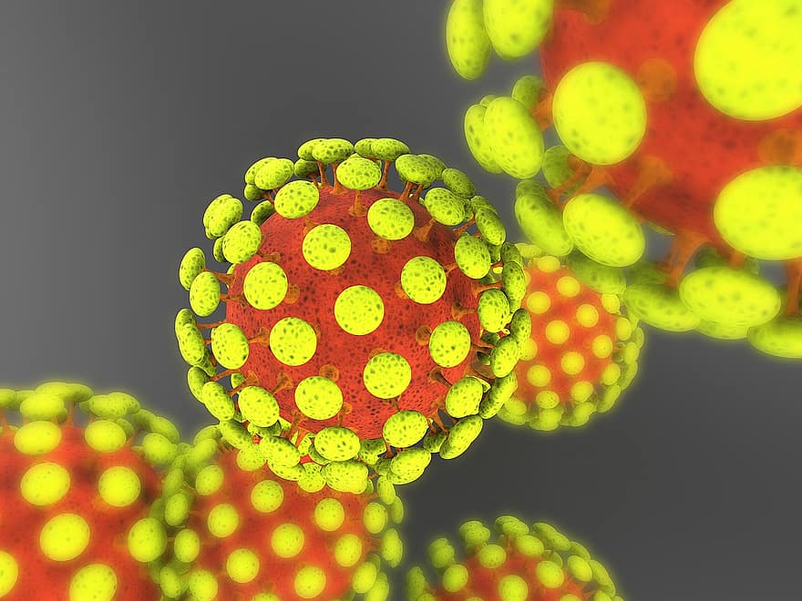 koronavirusas, covid-19, korona, virusas, 3D modelis, pandemija, infekcija, liga, medicinos, SARS-CoV-2, patogeno
