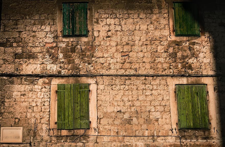 ventanas, edificio, histórico, madera, arquitectura, pueblo, ventana, antiguo, obturador, exterior del edificio, pared