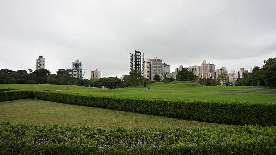 paisatge urbà, arquitectura, parc, curitiba, ciutat, horitzó, edificis, paisatge, Brasil