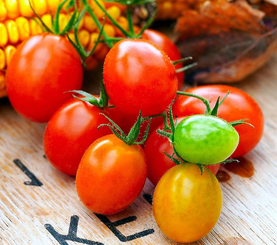 ķiršu tomāti, dārzeņi, ēdiens