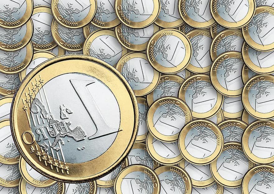 euro, pièces de monnaie, inflation, Forclusion d'argent, 1, un, Une, affaires, économie, politique, problèmes