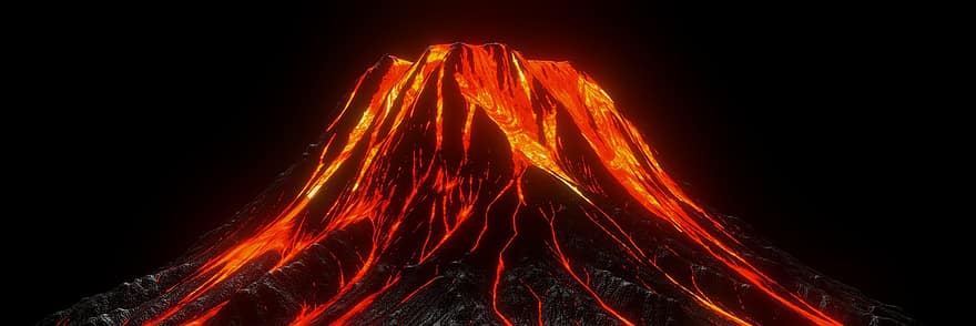 溶岩、火山、噴火、マグマ、噴火する、爆発する、火災、自然現象、火炎、熱、温度