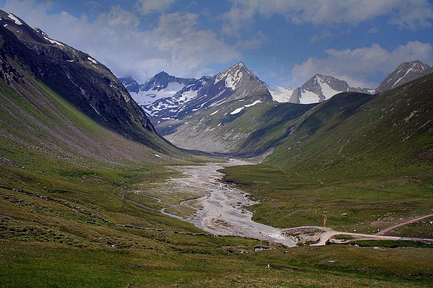 Berge, alpin, Trogtal, Tal, Gletscher