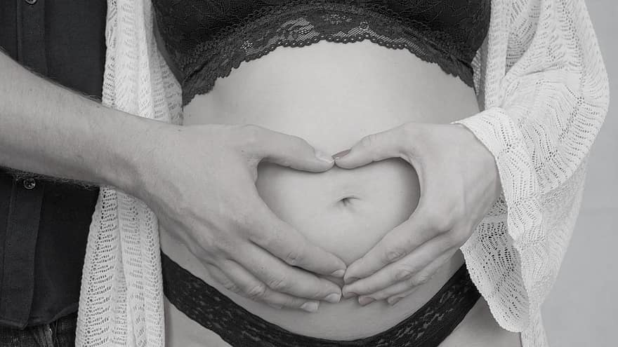 embarassada, dona, embaràs, home, amor, família, ventre, pares, humà, ventre del nadó, cor