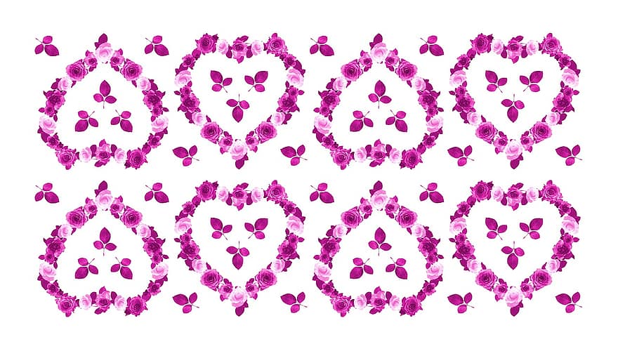 Heart, Love, Roses, Valentine's Day, Romance, Romantic, Greeting, Symbolic, Background, Rose Heart, Flowers
