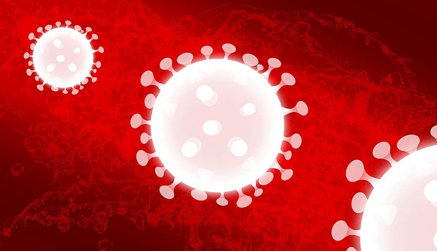 korona, putih, merah, ikon, virus, pandemi, wabah, virus corona, penyakit, infeksi, covid-19