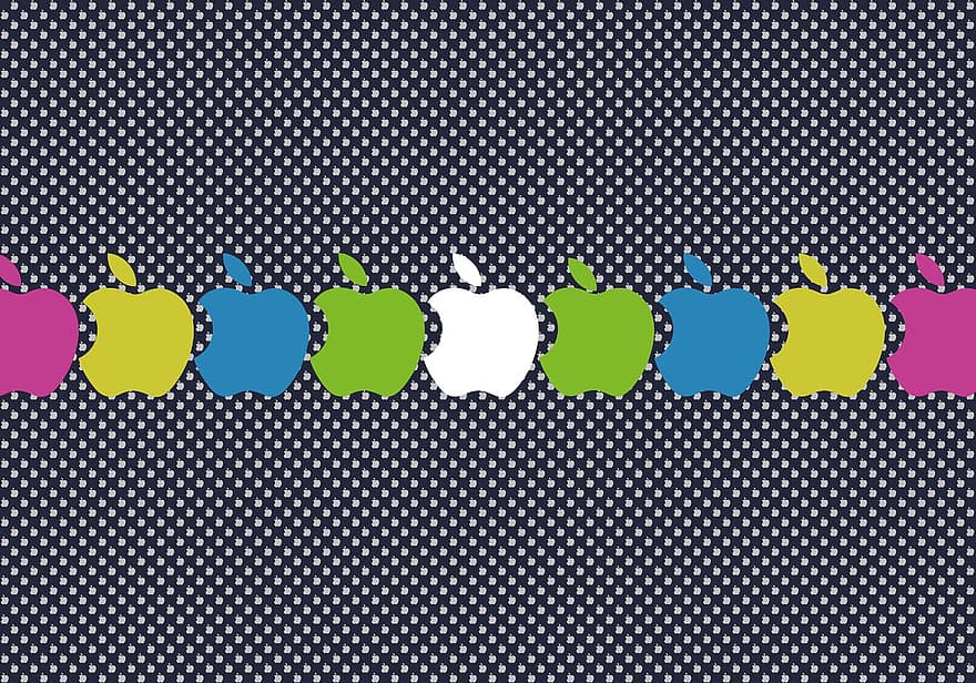 obuolys, logotipas, minimalistinis, fonas, kompiuterių mokslas, programinė įranga