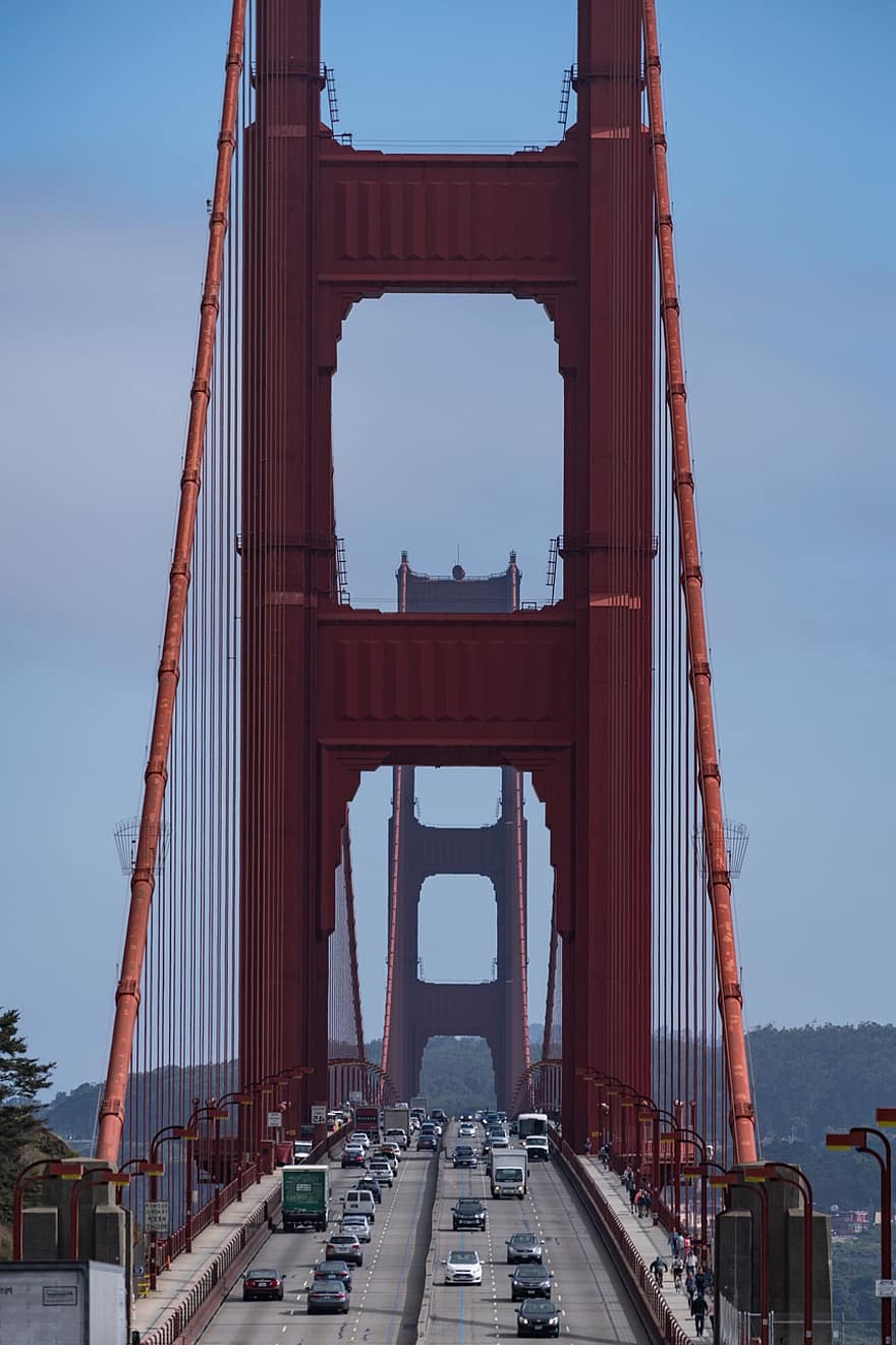 Bridge, Structure, Building, Golden Gate, Architecture, Landmark, Bay, Water, Travel, Tourism, Sky