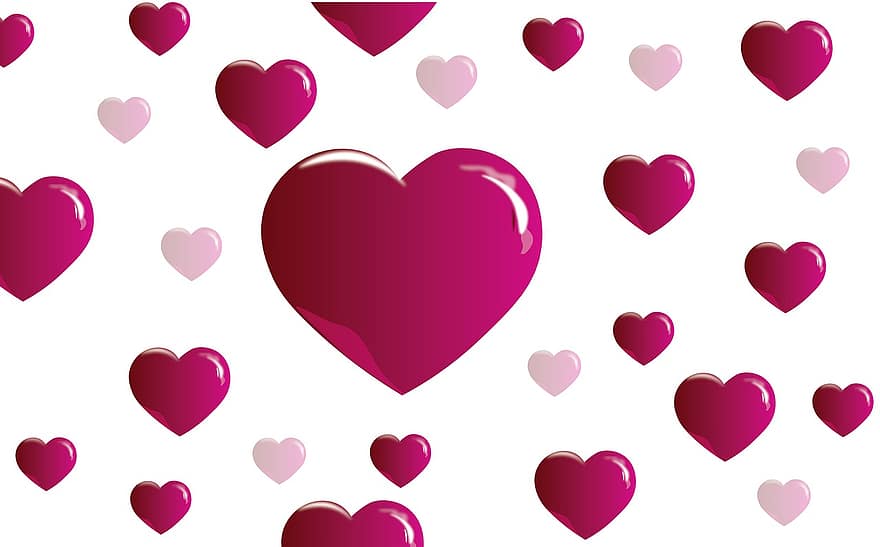 hjerte, bakgrunns, kjærlighet, lilla, romantisk, valentine, symbol, romanse, design, tegning, mønster