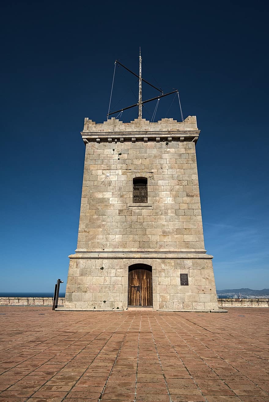 castillo de montjuïc, fortaleza militar, torre, arquitectura, castillo, edificio, estructura, histórico, lugar famoso, antiguo, historia