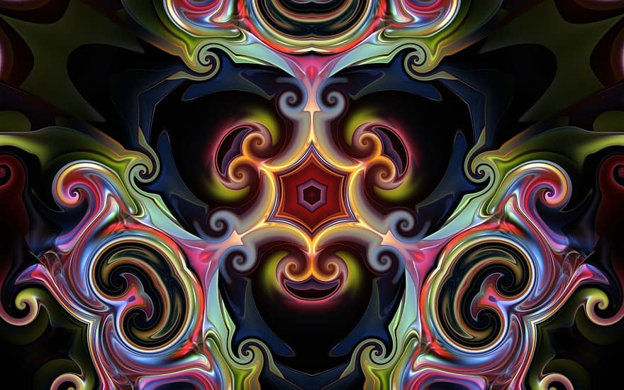 mönster, symmetri, virvla runt, snurra, spiral-, abstrakt, bakgrund, tapet, rostfönster, rosett, dekor
