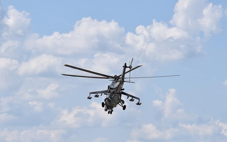 밀 Mi-24, 헬리콥터, 공격 헬리콥터, 항공기, 하늘, 에어쇼
