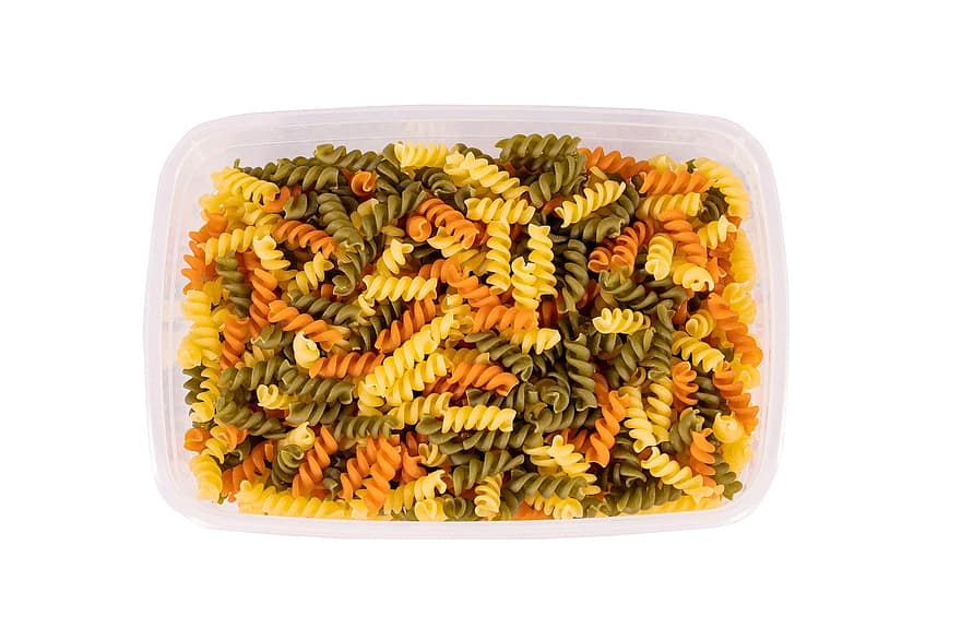 pasta, raw, flour, food, fusilli, bowl, meal, isolated, healthy eating, close-up, dry