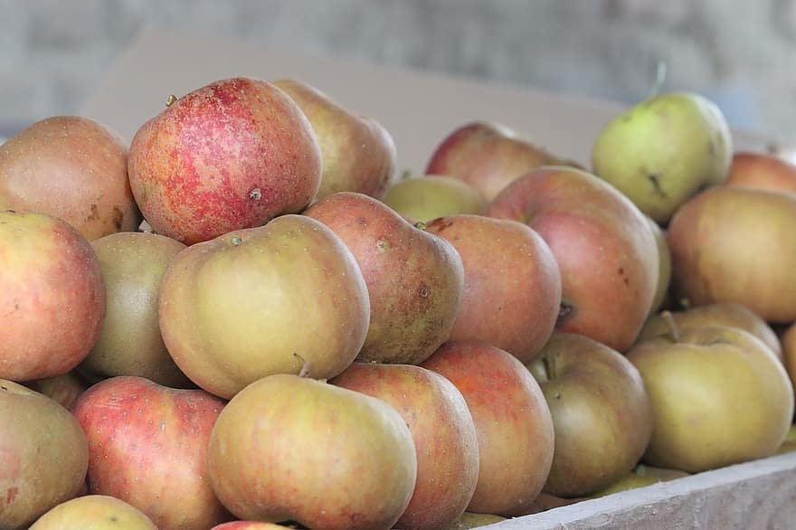 ябълки, плодове, пазар, жътва, свежест, храна, органичен, ябълка, здравословно хранене, селско стопанство, зрял