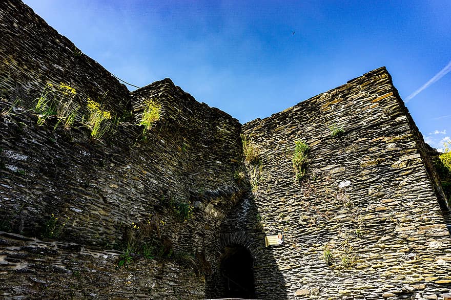 fästning, ruiner, ardennes, la roche, belgien, vallonien, befästning, fort, citadell, arkitektur, stoneworks