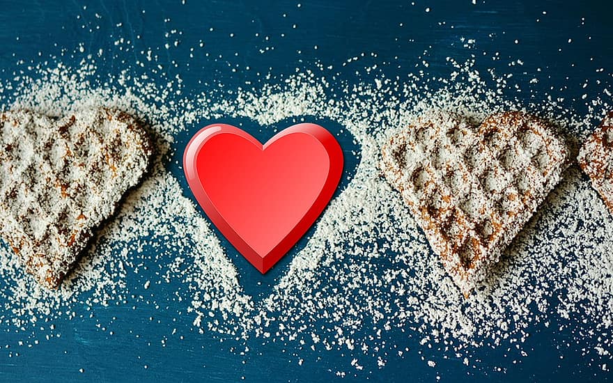 makanan, Kue kering, kue, jantung, hati merah, cinta makanan, hari Valentine, ibu, lezat, roti jahe, manis