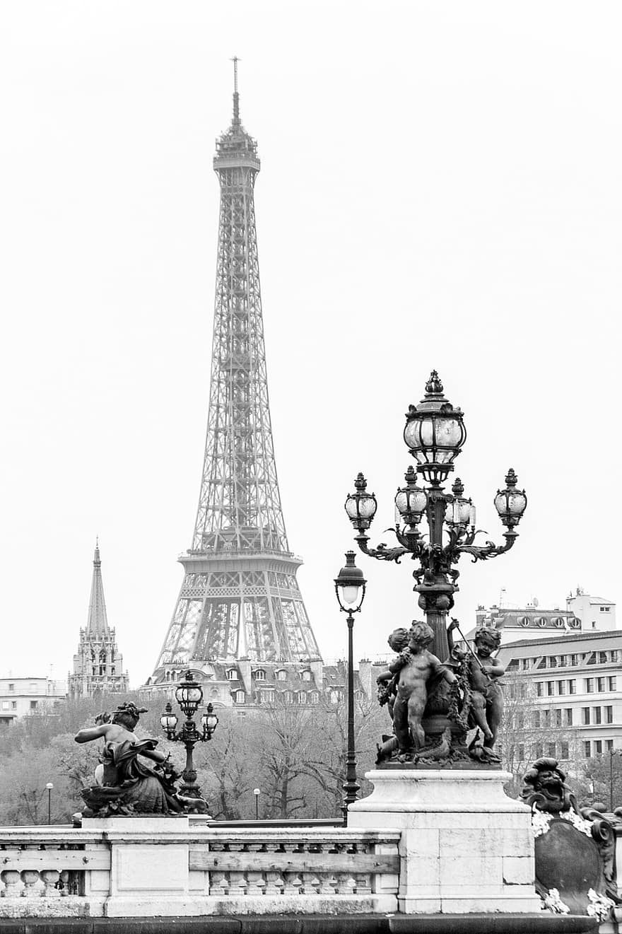 Эйфелева башня, архитектура, Европа, Франция, Париж