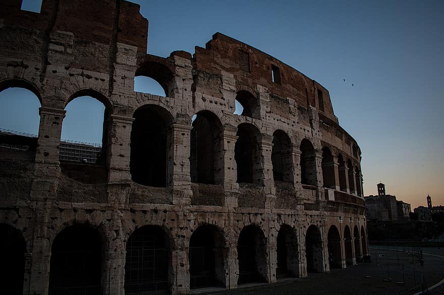 colosseum, romersk, ruiner, rom, Italien, amfiteater, arkitektur, gammal, historisk, kulturell, landmärke