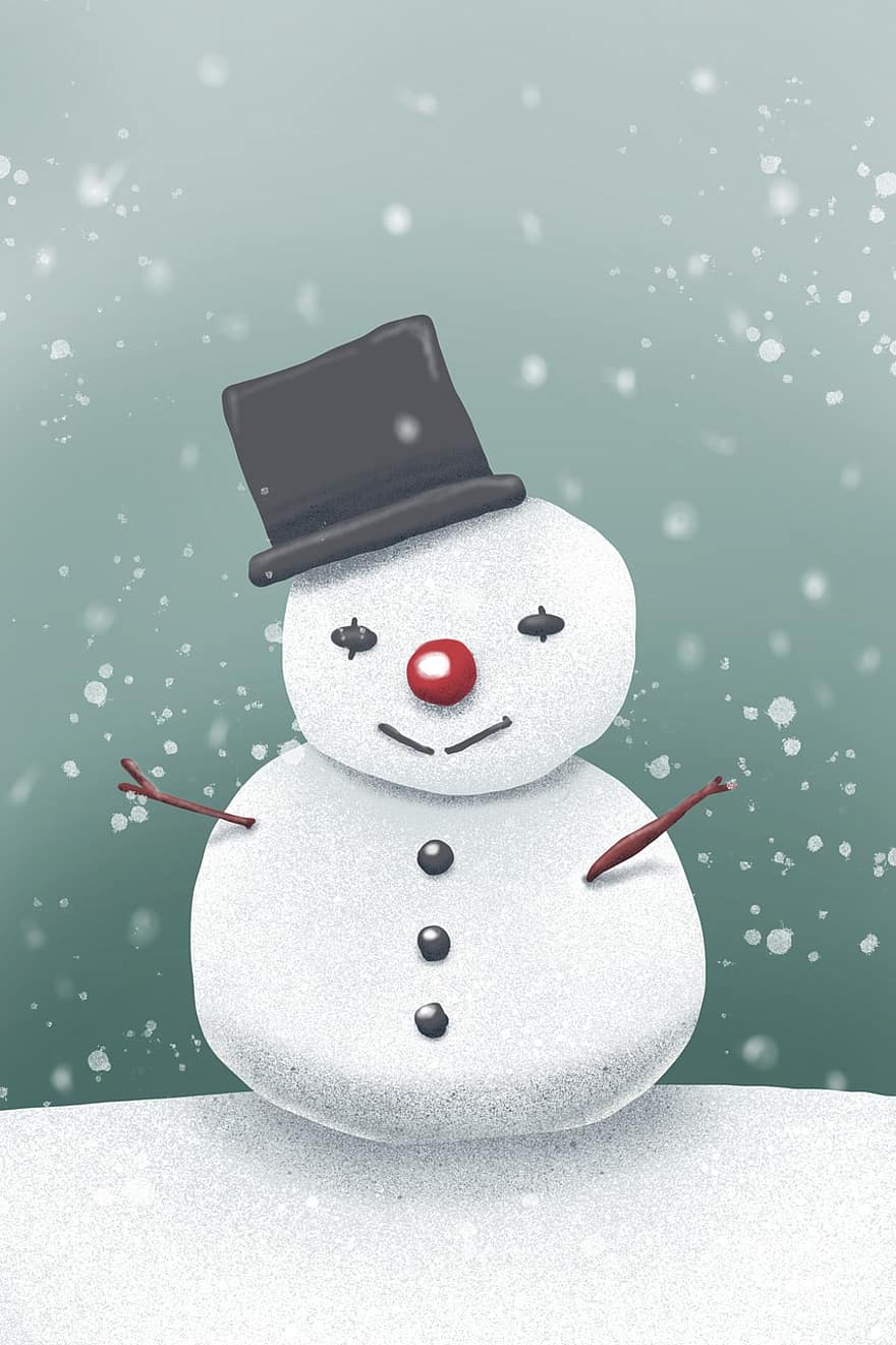 kar, kardan adam, Noel, kış, soğuk, beyaz, sezon, mutlu, tatil, kar yağışlı, don