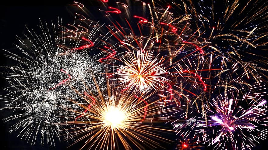focuri de artificii, Anul Nou, situațiile financiare anuale, rândul anului, pirotehnie, duș de scântei, sărbători, Șampanie